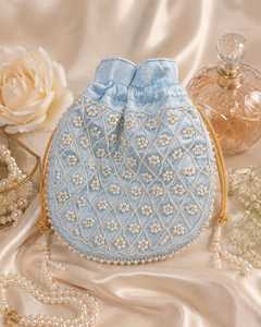 Sac à main Potli décoratif à bas prix pour femmes, avec des détails de broderie faits à la main, pour les tenues de mariée, les tenues de soirée - Product Image 5