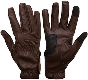Vente flash - Gants d'équitation en cuir pour homme et femme avec grip en silicone, compatibles avec les écrans tactiles, pour l'entraînement sportif - Product Image 5