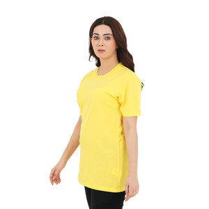 T-shirt pour femme en coton mélangé extensible de haute qualité, col rond, décontracté, chic, minimaliste, moderne, pour tous les jours - Product Image 6