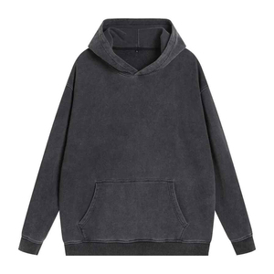 Sweat-shirt à capuche vintage pour homme de qualité supérieure, lavage à l'acide, personnalisé, en coton pur, tricoté de haute qualité, anti-rides, pour l'hiver - Product Image 1