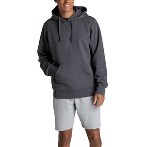 Men's Customizable Polyester/Cotton Blend Pullover <b>Hoodie</b> Winter Solid Fleece Sweatshirt Front Customized Printing Quick Dry - Product Image 1