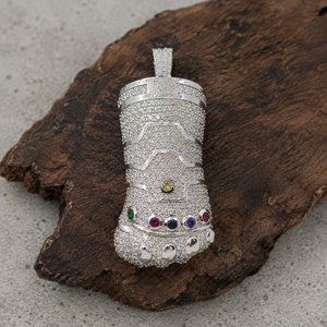 Custom Hip Hop Iced Out <b>Glove</b> Pendant 925 <b>Silver</b> VVS Moissanite Fully Paved Bling Hip Hop Jewelry Charm - Product Image 3