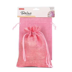 Sacchetto Regalo Ilan Rosa 9x12 Cm con Cordoncino per Bomboniere - Product Image 2