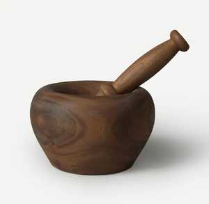 Live Edge Natural Bark Wooden Mortar and Pestle Set Unique Eco Friendly Spice <b>Grinder</b> <b>Herb</b> Crusher Kitchen Grinding Bowl - Product Image 2