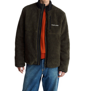 Mens Solid <b>Padded</b> Fleece Jacket ODM Service Recycled Polyester Insulation Warm Zip-Up Outerwear Pockets Urban Outdoor Use - Product Image 1