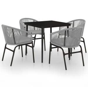 Conjunto de Comedor para Jardín en Negro y Gris - Product Image 2