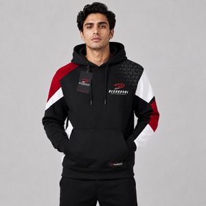 Sweat à capuche personnalisable pour homme, en polyester/coton, style hiver, classique, uni, avec logo brodé, poche kangourou, épais - Product Image 1