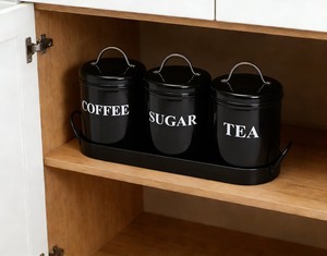 Wholesale Decorative Metal <b>Tea</b> <b>Coffee</b> <b>Sugar</b> Storage Jars Custom Logo Metal Canister - Product Image 2