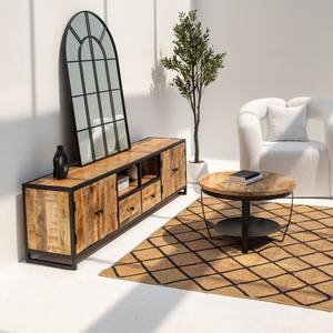 Mueble de TV Industrial de Madera Vandana Lunaris Neo, Consola de Entretenimiento Moderna de Madera Maciza y Metal - Product Image 6