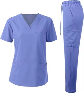 Tenues d'hôpital d'été personnalisées en molleton de coton, ensembles de blouses médicales avec logo sur mesure, haute qualité pour hôpitaux et cliniques, unisexe - Product Image 2