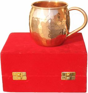 Copper cocktail drink mug set <b>reusable</b> hammered handcrafted beverage <b>cups</b> premium metal serving mugs durable - Product Image 1