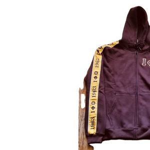 Iota marron conique 100% coton tricoté survêtement veste Université Logo fraternité Anti-rétrécissement grande taille à capuche pour hommes imprimé - Product Image 6