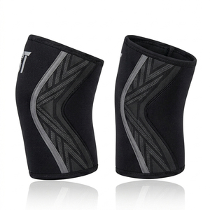 Rodilleras de neopreno personalizadas de 7 mm para levantamiento de pesas, soporte de rodilla para powerlifting, entrenamiento en gimnasio, OEM ODM para unisex - Product Image 2