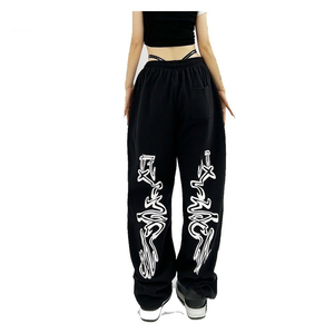 Pantalon de jogging décontracté pour femme, taille mi-haute, respirant, imprimé sur mesure, avec logo personnalisé, 100% coton, idéal pour l'été - Product Image 1