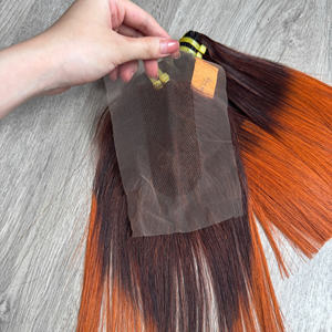 Extensiones de cabello humano vietnamita 100% de alta calidad de lujo, el mejor precio al por mayor, peluca de pelo de tendencia de Color naranja Ombtr - Product Image 6