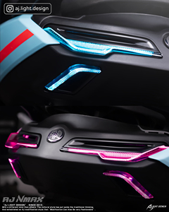 AJLIGHT DESIGN AJNMAX-BTL Feu arrière et clignotant LED RGB, Système de mise à niveau à 4 lentilles pour moto NMAX V3 TURBO, Nouveau 2025 - Product Image 4