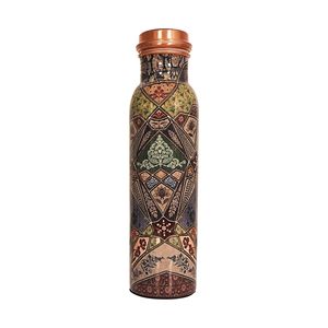Botella de Agua de Cobre Martillado de 34 oz, Ecológica, con Tapa Antiderrames y Agarre Manual, Multicolor, para Yoga, Gimnasio, Oficina, Hogar y Viajes - Product Image 2