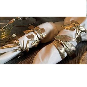 Porte-serviettes de table de luxe pour hôtel, anneau à serviettes en métal plaqué or, vente chaude, décoration de table pour accessoires de restaurant - Product Image 4