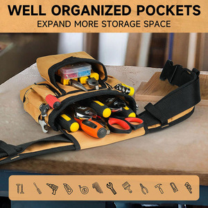 <b>Heavy</b> <b>Duty</b> Duffle Bag with Multiple Pockets Magnetic Holders Cotton/Nylon/Polyester Material Comfortable for Construction <b>Tools</b> - Product Image 5