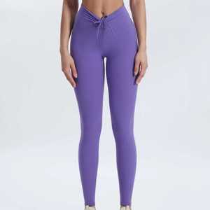 New Arrival High Yoga Pants <b>Women</b> Leggings Breathable Athletic Workout Tummy Control Cotton Bamboo Elastic Gym Wear Training - Product Image 1