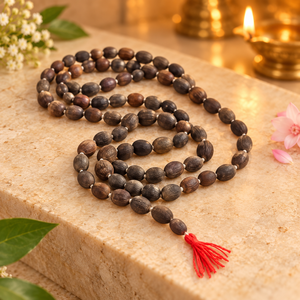Rosario de Oración Natural Kamal Gatta Mala de 108 Cuentas, Japa Mala de Semillas de Loto, Forma Ovalada, Hecho en India para Puja y Meditación - Product Image 2