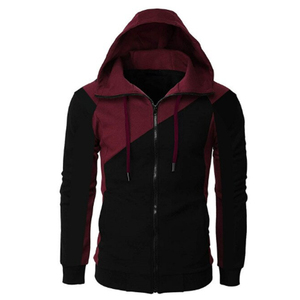 Men's Eco-Friendly Colorblock Hoodie Zip-Up <b>Fleece</b> <b>Jacket</b> <b>with</b> Cotton <b>Lining</b> Casual Winter Outerwear - Product Image 3