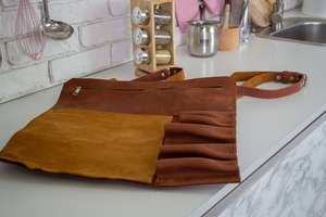 Estuche Enrollable de Cuero Genuino para Cuchillos, Bolsa de Chef a Prueba de Olores, Organizador de Herramientas de Cocina, Personalizado, LSKR-0045 - Product Image 2