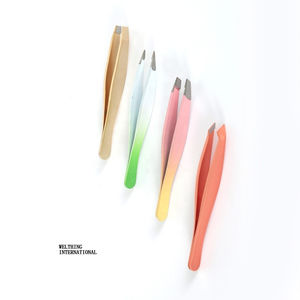 Mini ensemble personnalisé de 4 pièces Mini pince à sourcils colorée Outil d'épilation de cheveux de beauté Pointes inclinées pour les poils incarnés - Product Image 2