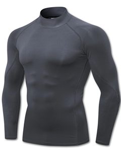 Men MMA Rash Guard Compression Shirt Turtle Neck <b>Long</b> <b>Sleeve</b> Athletic <b>Base</b> <b>Layer</b> Rash Guard For Gym Training Running Cycling Top - Product Image 1