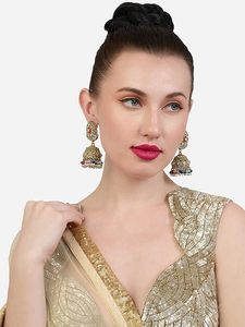 Pince à cheveux ethnique faite à la main avec perles colorées et strass, forme goutte d'eau, style élégant pour mariage - Product Image 2