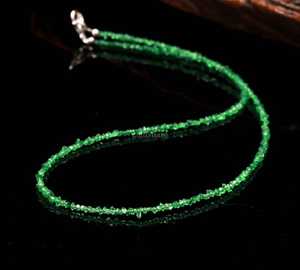 Collar de cuentas de diamante Herkimer verde en bruto, joyería de cristal de piedra de nacimiento de abril, collar llamativo de cuarzo Herkimer hecho a mano, al por mayor - Product Image 3