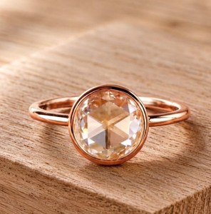 Bague de fiançailles solitaire en diamant de laboratoire certifié IGI, taille ronde rose, monture couronne en or massif 10K/14K/18K, pureté E VVS - Product Image 2