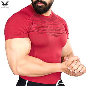 Camiseta Deportiva Cómoda y Moderna para Hombre, de Manga Corta, Secado Rápido, Corte Ajustado, Cuello Redondo, Tejido de Poliéster, para Gimnasio y Fitness - Product Image 3