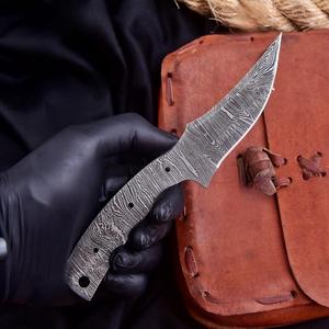 Hoja de Cuchillo Skinner de Acero de Damasco Hecha a Mano, Forjada a Mano, para Caza, Bushcraft, Camping, Supervivencia al Aire Libre, Fabricación de Cuchillos DIY - Product Image 1