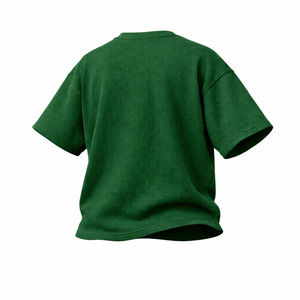 High Quality <b>Waffle</b> Knit Oversized T <b>Shirt</b> Men Custom Logo Drop Shoulder Textured Cotton Streetwear Blank Tee - Product Image 3