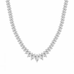 Collier tennis personnalisé en platine avec diamants de laboratoire et boucles d'oreilles assorties - Product Image 4