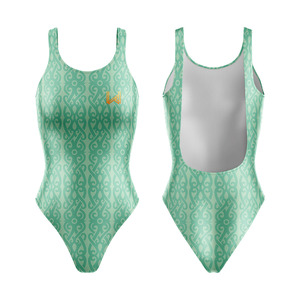 Maillot de bain une pièce professionnel haute performance à séchage rapide pour femme, écologique, avec motif floral 3D et décolleté en V - Product Image 4