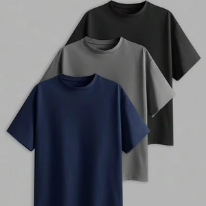 โรงงาน BD จีน รับผลิตเสื้อยืดโอเวอร์ไซส์ แขนสั้น สีพื้น ผ้าฝ้ายแท้ 200 กรัม สไตล์ลำลอง สำหรับผู้ชายและผู้หญิง ใส่ได้ทุกเพศ  รับสกรีนโลโก้ตามแบบ - Product Image 1