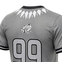 Maillot de football personnalisé gris, uniforme d'équipe, vêtements de sport, haut de sport à manches courtes, maillot d'entraînement respirant pour adultes