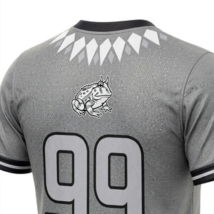 Maillot de football personnalisé gris, uniforme d'équipe, vêtements de sport, haut de sport à manches courtes, maillot d'entraînement respirant pour adultes - Product Image 5