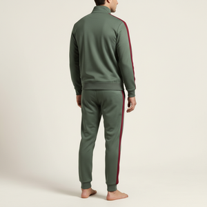 Conjunto deportivo de poliéster con chaqueta con cremallera frontal completa y pantalones - Product Image 3