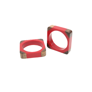 Anillo para Servilletas Cuadrado de Madera y Resina, Diseño Elegante y Moderno, Hecho a Mano, Anillos para Servilletas de Resina y Madera de la Mejor Calidad - Product Image 1