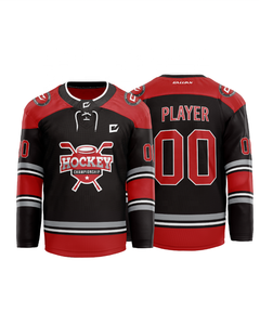 Venta al por mayor ropa deportiva personalizada sublimación sarga bordada jersey de hockey sobre hielo pantalones cortos de hockey sobre hielo calcetines de hockey sobre hielo logotipo OEM aceptado - Product Image 1