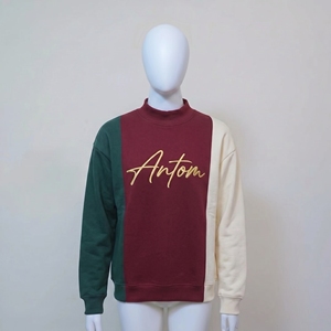 Custom Mock Neck Sweatshirt Color Block <b>Long</b> <b>Sleeve</b> Streetwear OEM ODM Wholesale Bulk Unisex Cotton Pullover Fashion <b>Top</b> - Product Image 3