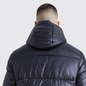2026 Men Hooded Puffer Jacket Windproof <b>Winter</b> <b>Coat</b> <b>Thick</b> Polyester Wadding Regular Fit Zipper Closure Casual Style - Product Image 2