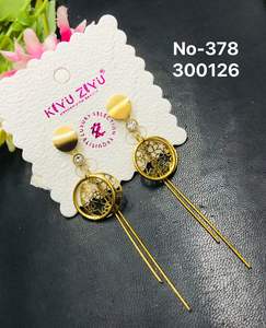 ต่างหูแฟชั่นอัลลอยด์ทันสมัย ชุบทอง แบบห้อยระย้า สำหรับผู้หญิง - Product Image 1