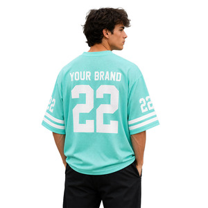 Maillot de football américain rétro hip-hop personnalisé, surdimensionné, en maille respirante, style universitaire, streetwear, vêtements unisexes personnalisés pour l'été, vente en gros - Product Image 2