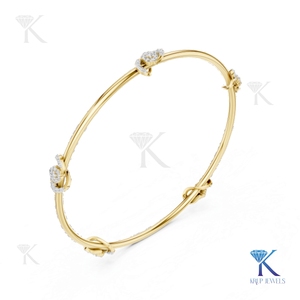 Solid Gold Diamond <b>Infinity</b> Station Bangle <b>Bracelet</b> 14K 18K Fine Women Minimalist Jewelry Manufacturer Wholesale Supplier - Product Image 2