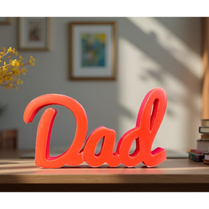 Table décorative créative en bois d'ingénierie Dad Fancy Showpiece, articles décoratifs en bois esthétique, peint en orange - Product Image 2