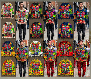 T-shirt à manches longues pour homme, grande taille, 100% coton, imprimé sur le devant, séchage rapide, respirant, design personnalisable, décontracté élégant pour adultes - Product Image 6